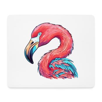 Flamingo Colorful Watercolor Cartoon Kawaii Animal - Mouse Pad (horizontal) - white - Front