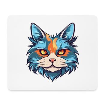 Katze buntes Aquarell Cartoon Kawaii Tier - Mousepad (Querformat) - Weiß - Vorne