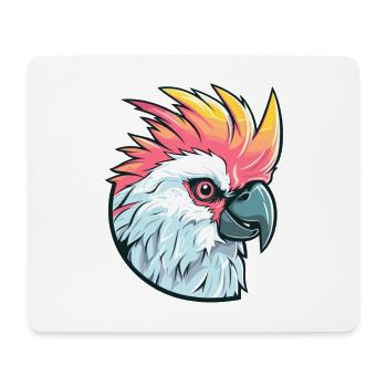 Cockatoo Colorful Watercolor Cartoon Kawaii Animal - Mouse Pad (horizontal) - white - Front