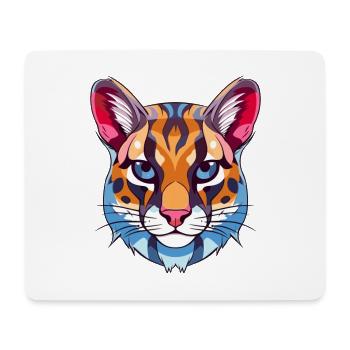 Ocelot Colorful Watercolor Cartoon Kawaii Animal - Mouse Pad (horizontal) - white - Front