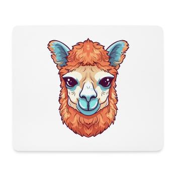 Alpaga Aquarelle Colorée Dessin Animé Kawaii Animal - Tapis de souris (format paysage) - blanc - Devant
