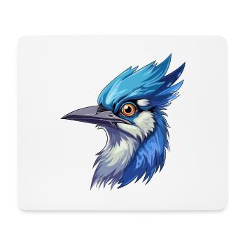 Blue Jay Colorful Watercolor Cartoon Kawaii Animal - Mouse Pad (horizontal) - white - Front