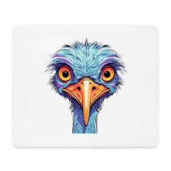 Ostrich Colorful Watercolor Cartoon Kawaii Animal - Mouse Pad (horizontal) - white - Front