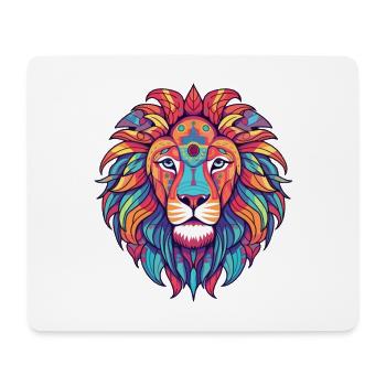 Lion Aquarelle Colorée Dessin Animé Kawaii Animal - Tapis de souris (format paysage) - blanc - Devant