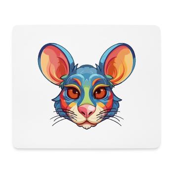 Mouse Colorful Watercolor Cartoon Kawaii Animal - Mouse Pad (horizontal) - white - Front