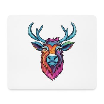 Karibu buntes Aquarell Cartoon Kawaii Tier - Mousepad (Querformat) - Weiß - Vorne
