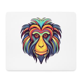 Mandrill Aquarelle Colorée Dessin Animé Kawaii Animal - Tapis de souris (format paysage) - blanc - Devant