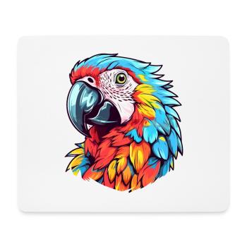 Parrot Colorful Watercolor Cartoon Kawaii Animal - Mouse Pad (horizontal) - white - Front