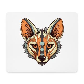 Aardwolf Aquarelle Colorée Dessin Animé Kawaii Animal - Tapis de souris (format paysage) - blanc - Devant
