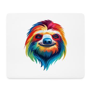 Faultier buntes Aquarell Cartoon Kawaii Tier - Mousepad (Querformat) - Weiß - Vorne