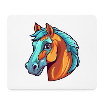 Pferd buntes Aquarell Karikatur Kawaii Tier - Mousepad (Querformat) - Weiß - Vorne
