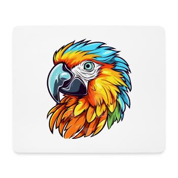 Parrot Colorful Watercolor Cartoon Kawaii Animal - Mouse Pad (horizontal) - white - Front