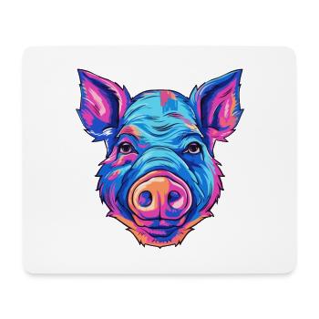 Cochon Aquarelle Colorée Dessin Animé Kawaii Animal - Tapis de souris (format paysage) - blanc - Devant
