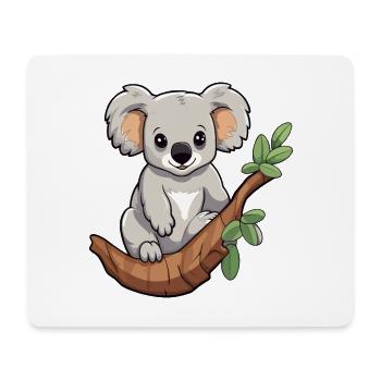 Koala mignon dessin animé kawaii aquarelle animal animal de compagnie - Tapis de souris (format paysage) - blanc - Devant