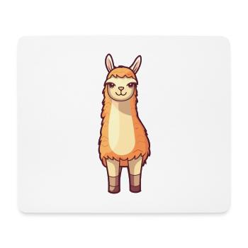 Llama Cute Cartoon Kawaii Watercolor Animal Pet - Mouse Pad (horizontal) - white - Front