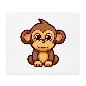 Affe Niedliche Karikatur Kawaii Aquarell Tier Haustier - Mousepad (Querformat) - Weiß - Vorne