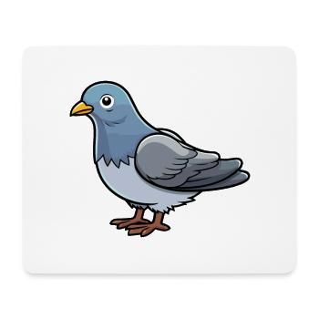 Pigeon Mignon Dessin Animé Kawaii Aquarelle Animal De Compagnie - Tapis de souris (format paysage) - blanc - Devant