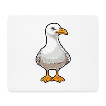 Seagull Cute Cartoon Kawaii Watercolor Animal Pet - Mouse Pad (horizontal) - white - Front