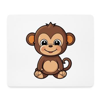 Affe Niedliche Karikatur Kawaii Aquarell Tier Haustier - Mousepad (Querformat) - Weiß - Vorne