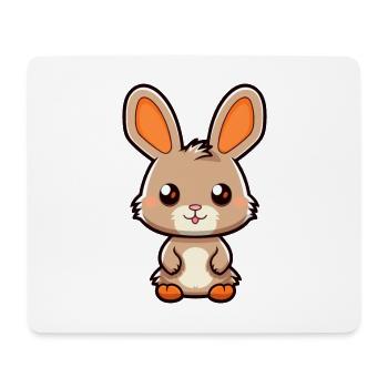 Kaninchen niedliche Karikatur Kawaii Aquarell Tier Haustier - Mousepad (Querformat) - Weiß - Vorne