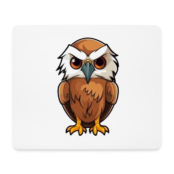 Hawk Cute Cartoon Kawaii Watercolor Animal Pet - Mouse Pad (horizontal) - white - Front