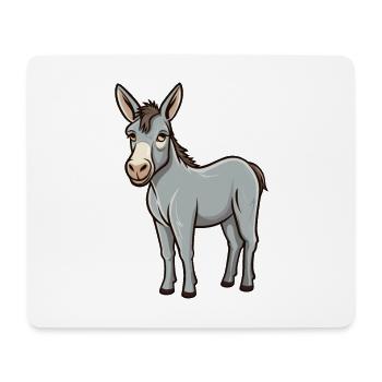 Âne mignon dessin animé kawaii aquarelle Animal de compagnie - Tapis de souris (format paysage) - blanc - Devant