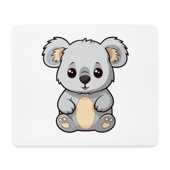 Koala mignon dessin animé kawaii aquarelle animal animal de compagnie - Tapis de souris (format paysage) - blanc - Devant