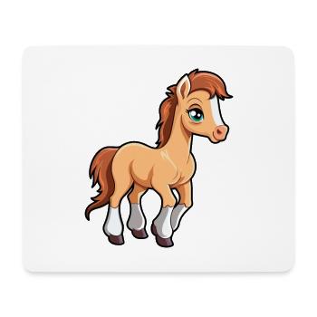 Pferd niedliche Karikatur Kawaii Aquarell Tier Haustier - Mousepad (Querformat) - Weiß - Vorne