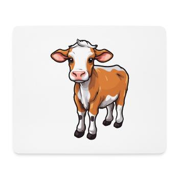 Vache Mignon Dessin Animé Kawaii Aquarelle Animal Animal De Compagnie - Tapis de souris (format paysage) - blanc - Devant