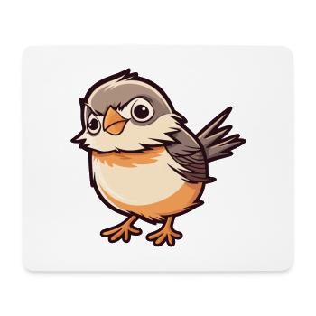 Sparrow Cute Cartoon Kawaii Watercolor Animal Pet - Mouse Pad (horizontal) - white - Front