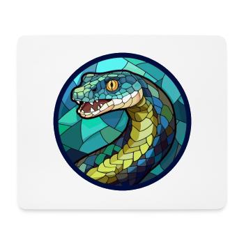 Anaconda Stained Glass Colorful Cartoon Kawaii Ani - Mouse Pad (horizontal) - white - Front