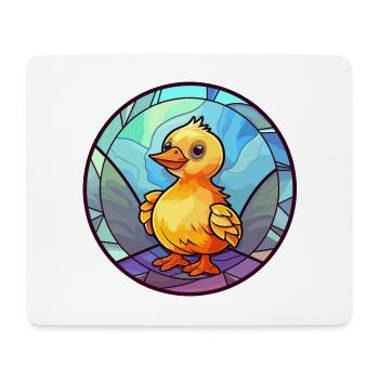 Baby Chick Stained Glass Colorful Cartoon Kawaii A - Mouse Pad (horizontal) - white - Front