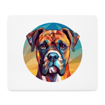 Boxer Hund Buntes Glas Bunte Karikatur Kawaii An - Mousepad (Querformat) - Weiß - Vorne
