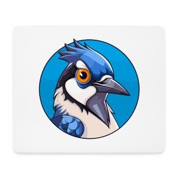 Blauer Eichelhäher Vogel Buntes Glas Bunte Karikatur Kawai - Mousepad (Querformat) - Weiß - Vorne