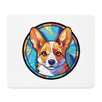 Corgi Hund Buntes Glas Bunte Karikatur Kawaii An - Mousepad (Querformat) - Weiß - Vorne