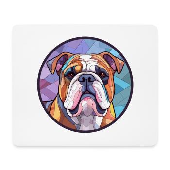 Bulldogge Hund Bunte Karikatur Kawaii - Mousepad (Querformat) - Weiß - Vorne