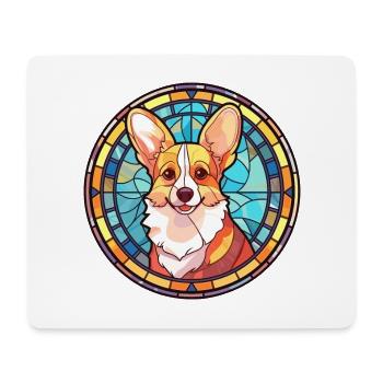 Corgi Hund Buntes Glas Bunte Karikatur Kawaii An - Mousepad (Querformat) - Weiß - Vorne
