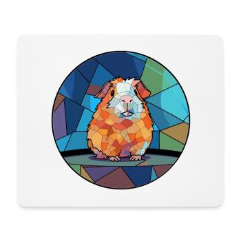 Guinea Pig Stained Glass Colorful Cartoon Kawaii A - Mouse Pad (horizontal) - white - Front