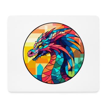 Drache Buntes Glas Bunte Karikatur Kawaii Anima - Mousepad (Querformat) - Weiß - Vorne