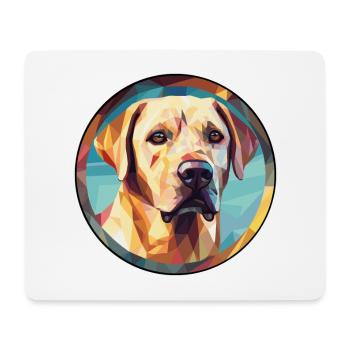 Labrador Retriever Hund Buntes Glas Bunter Wagen - Mousepad (Querformat) - Weiß - Vorne