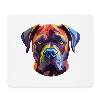 Cane Corso Dog Stained Glass Colorful Cartoon Kawa - Mouse Pad (horizontal) - white - Front