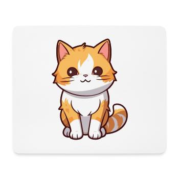 Katze niedliche Karikatur Kawaii Aquarell Tier Haustier - Mousepad (Querformat) - Weiß - Vorne
