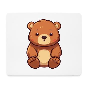 Bär niedliche Karikatur Kawaii Aquarell Tier Haustier - Mousepad (Querformat) - Weiß - Vorne