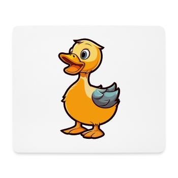 Canard mignon dessin animé kawaii aquarelle animal animal de compagnie - Tapis de souris (format paysage) - blanc - Devant