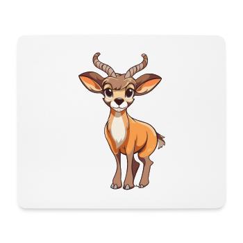 Antilope mignon dessin animé kawaii aquarelle Animal de compagnie - Tapis de souris (format paysage) - blanc - Devant