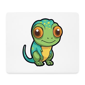 Chameleon Cute Cartoon Kawaii Watercolor Animal Pe - Mouse Pad (horizontal) - white - Front