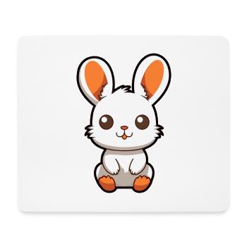 Hase niedliche Karikatur Kawaii Aquarell Tier Haustier - Mousepad (Querformat) - Weiß - Vorne