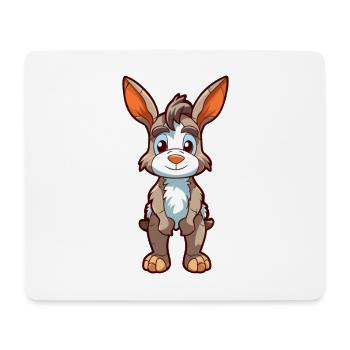 Âne mignon dessin animé kawaii aquarelle Animal de compagnie - Tapis de souris (format paysage) - blanc - Devant