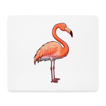 Flamant rose mignon dessin animé kawaii aquarelle animal animal de compagnie - Tapis de souris (format paysage) - blanc - Devant