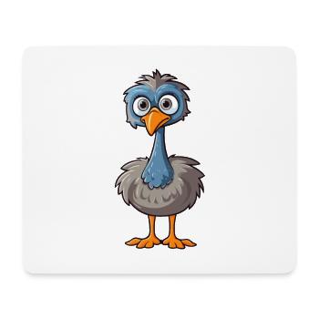 Emu Cute Cartoon Kawaii Watercolor Animal Pet - Mouse Pad (horizontal) - white - Front